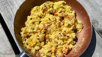 scrambled eggs in pan