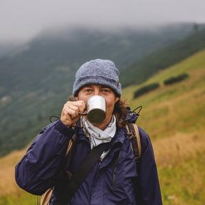 Hiker drinking